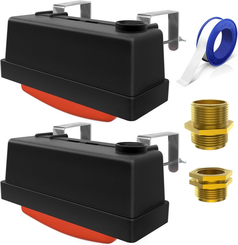 Toldear Water Trough Float Valve for Stock Tank, Automatic Control Waterer Level for Livestock Horse Chicken Animal Fish Pool with Hose Metal Connector & Ptfe tape （2 pack） - Image 1